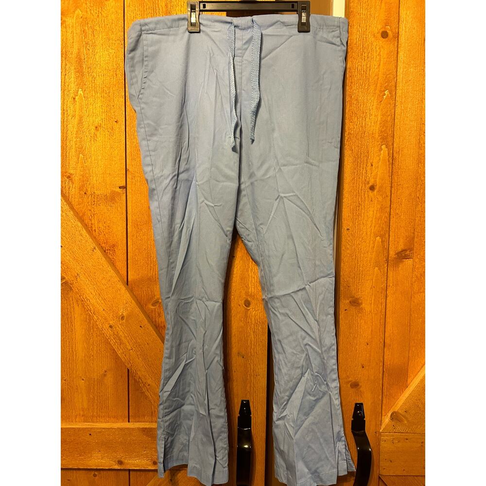 Women's Small Ceil Blue Scrub Pants GUC Straight Leg Waist Tie